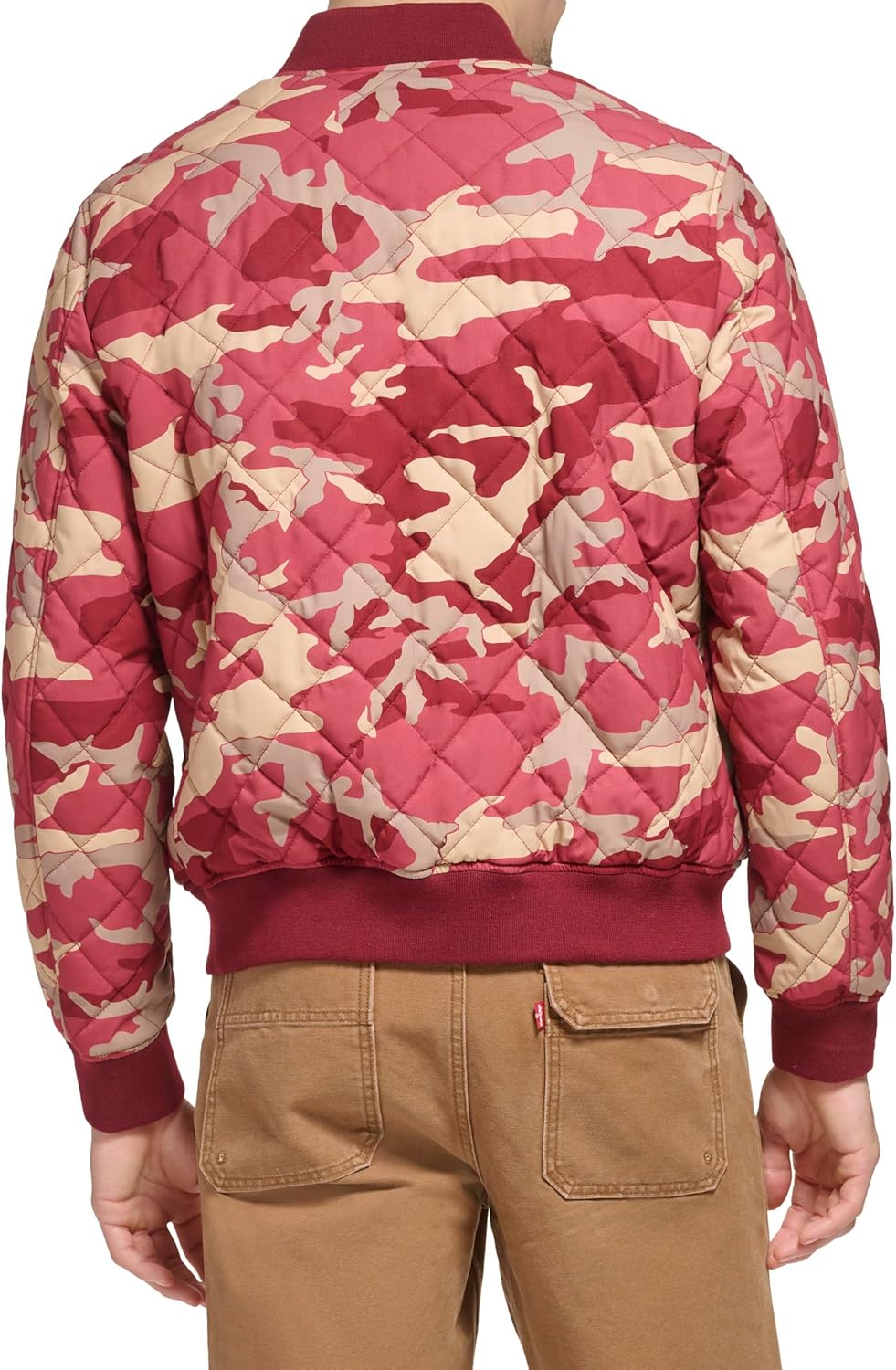 Мужская куртка-бомбер Levi's с ромбовидной стежкой, Khaki/Red Camo — фото 3