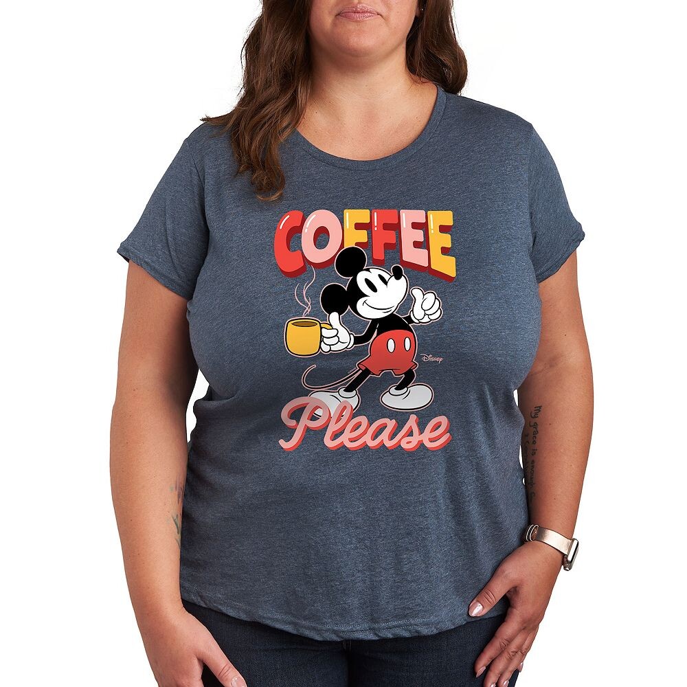 

Футболка Disney's Mickey Mouse Plus Coffee Please с рисунком, цвет Heather Blue