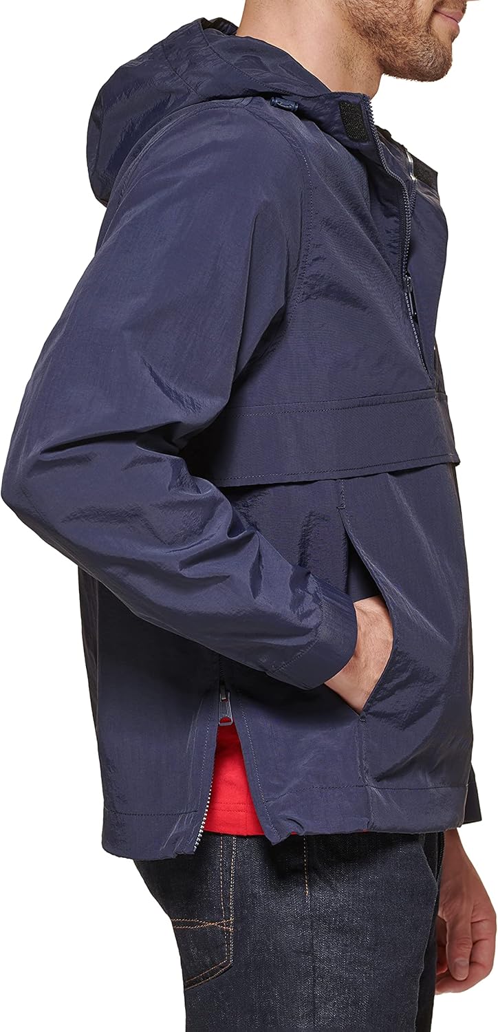 Мужская легкая куртка-поповер в стиле ретро от Tommy Hilfiger Taslan, New Navy — фото 3