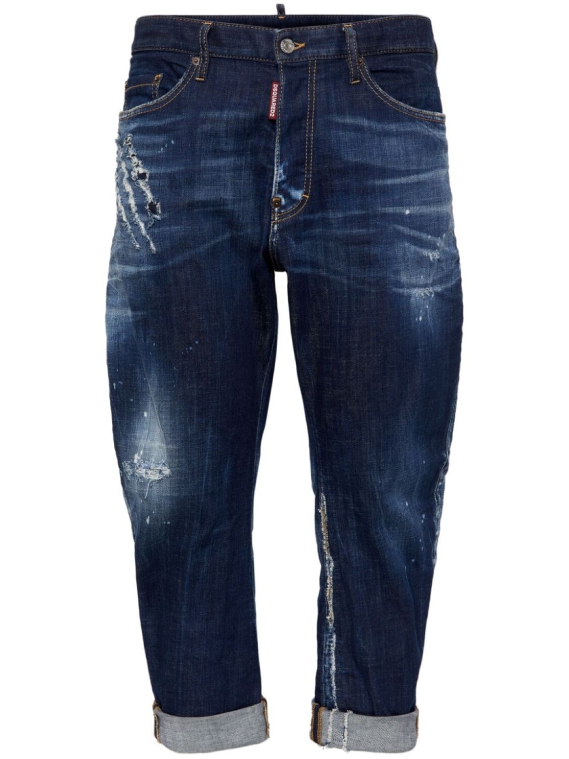 

Dsquared2 зауженные джинсы с эффектом потертости, синий