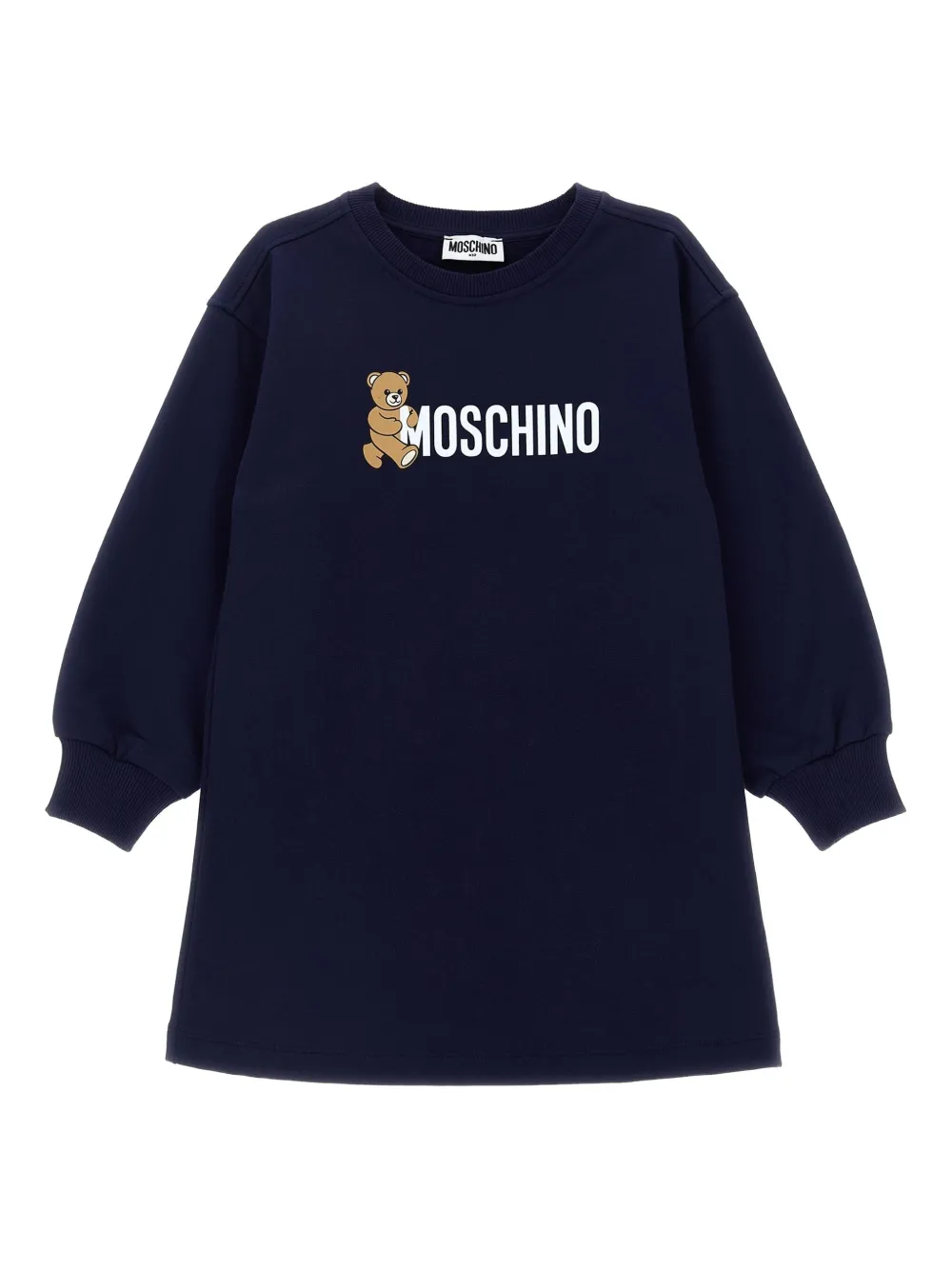 

Платье из хлопка с принтом «Тедди» Moschino Kids, синий