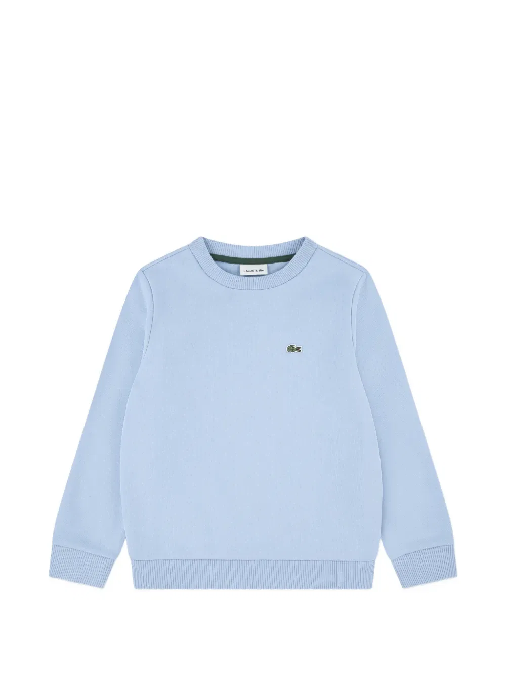 Свитшот с ребристым круглым вырезом и вышивкой Lacoste Kids, синий