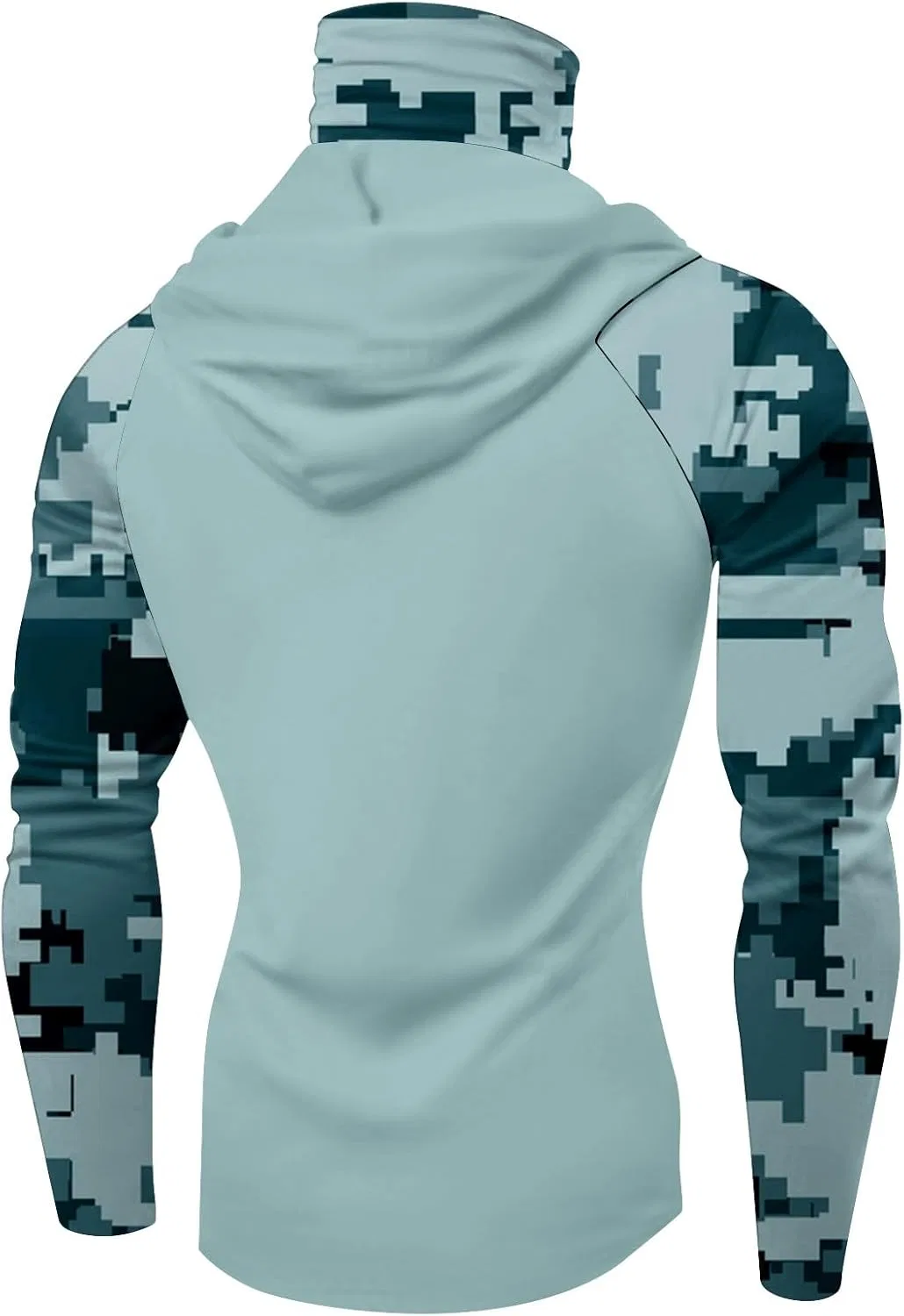 Мужская худи для рыбалки UPF 50+ Camo, цвет T004- Mint Green — фото 3