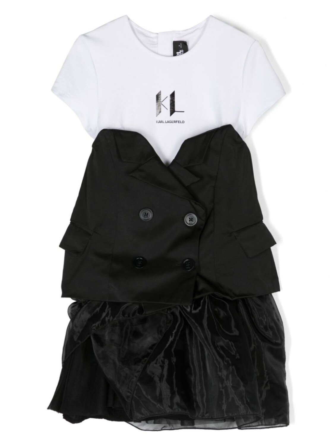 

Karl Lagerfeld Kids многослойное платье-корсет, черный