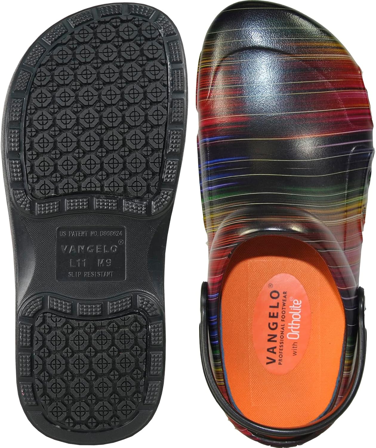 Профессиональные противоскользящие сабо, водонепроницаемые, для мужчин, для работы, медсестер, поваров, модель Ritz, черный, салатовый, белый, разноцветные Vangelo — фото 3