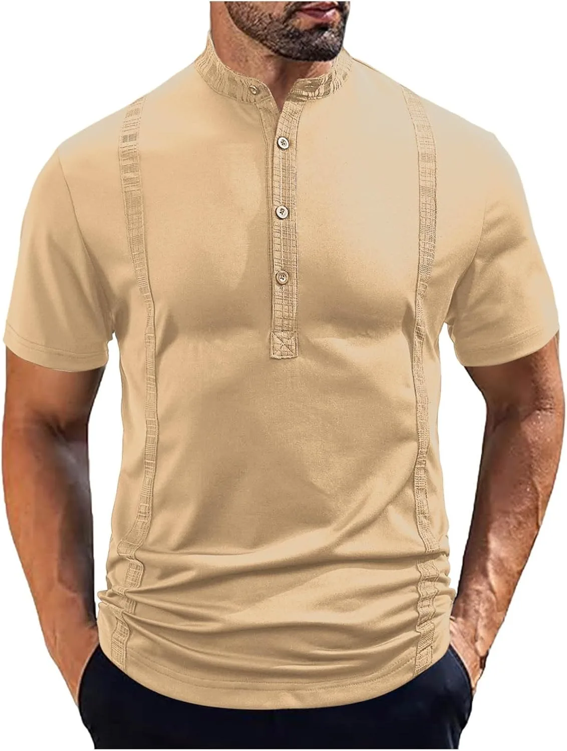 

Мужская легкая свободная футболка-поло с коротким рукавом