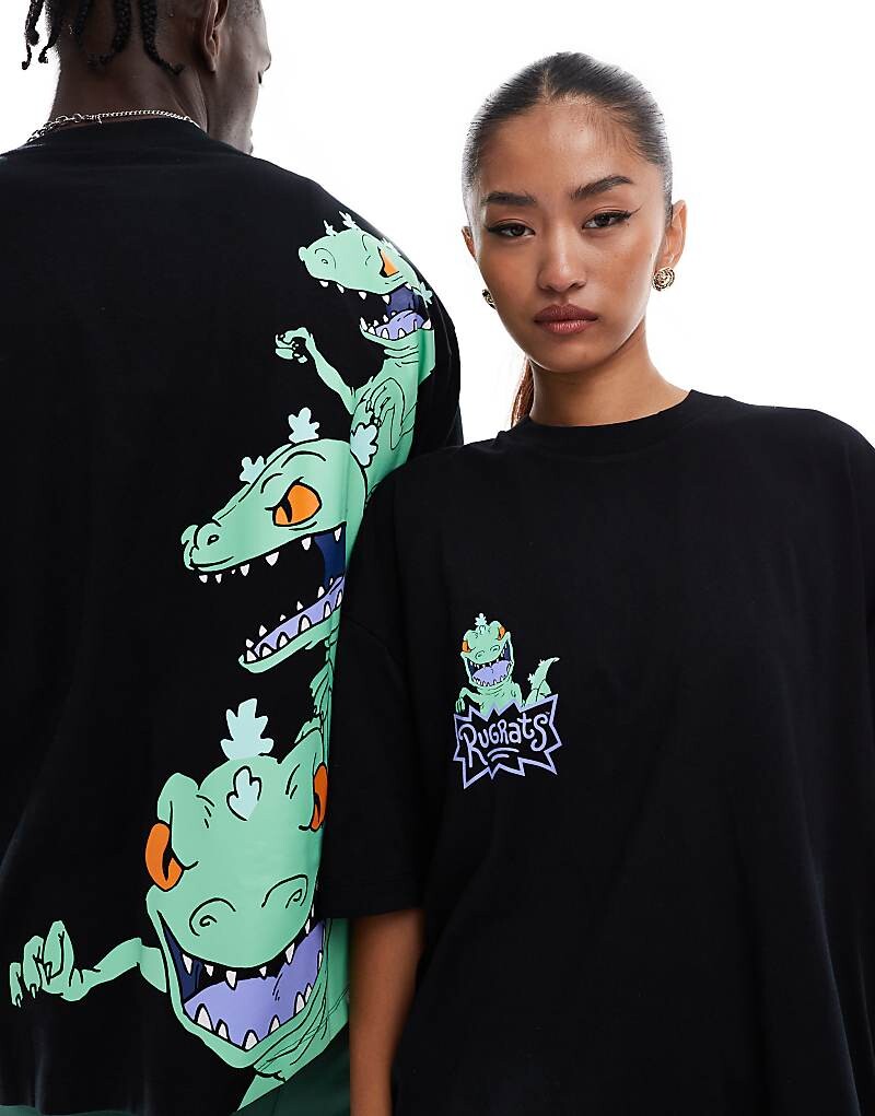 

Черная футболка унисекс с принтом Rugrats Reptar и объемным кроем ASOS DESIGN