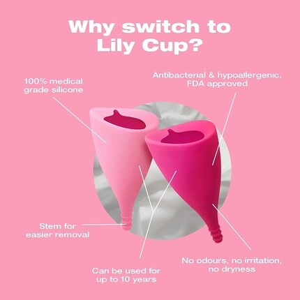 Тонкая менструальная чаша Lily Cup размера B с возможностью использования до 8 часов Intimina — фото 3
