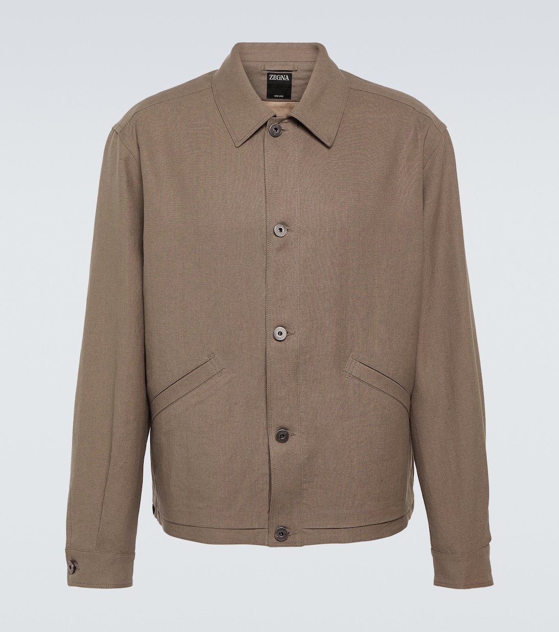

Льняная рубашка-оверсайз Zegna, Dark Taupe