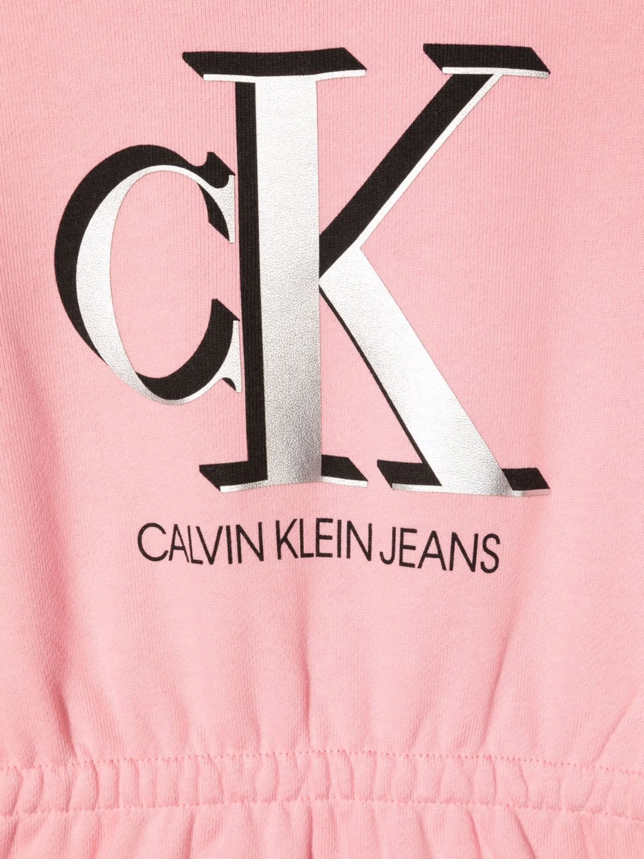 Платье из органического хлопка с логотипом Calvin Klein Kids, розовый — фото 3