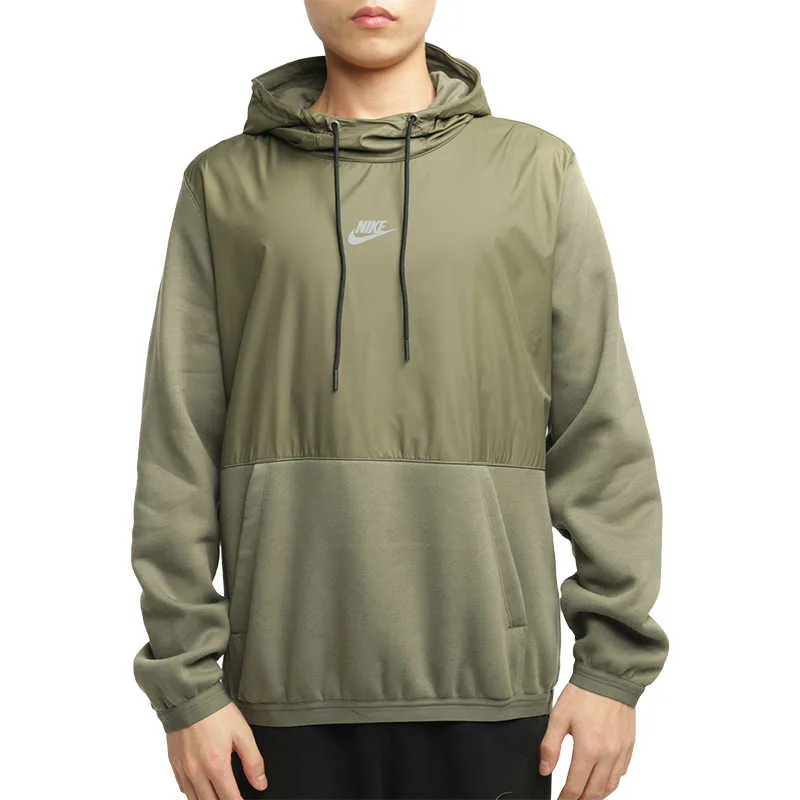 Nike Толстовка мужская с капюшоном, цвет Twilight Yellow, умеренная посадка, обычная длина