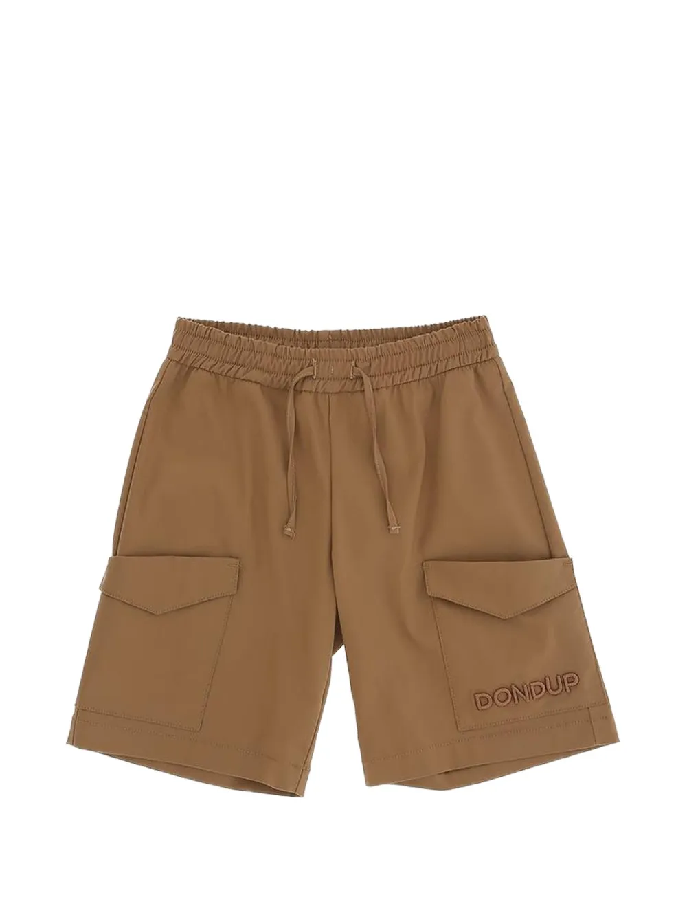 

Шорты с вышитым логотипом и кулиской Dondup Kids, коричневый