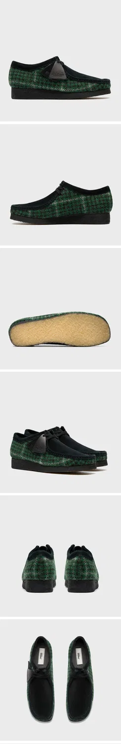 Мужские лоферы Wallabee, зелёный Harris Tweed, от Clarks Originals — фото 2