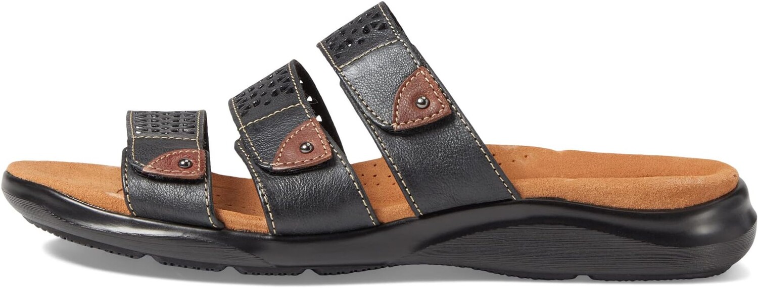 Сандалии на плоской подошве Kitly Walk Clarks, черная кожа — фото 4