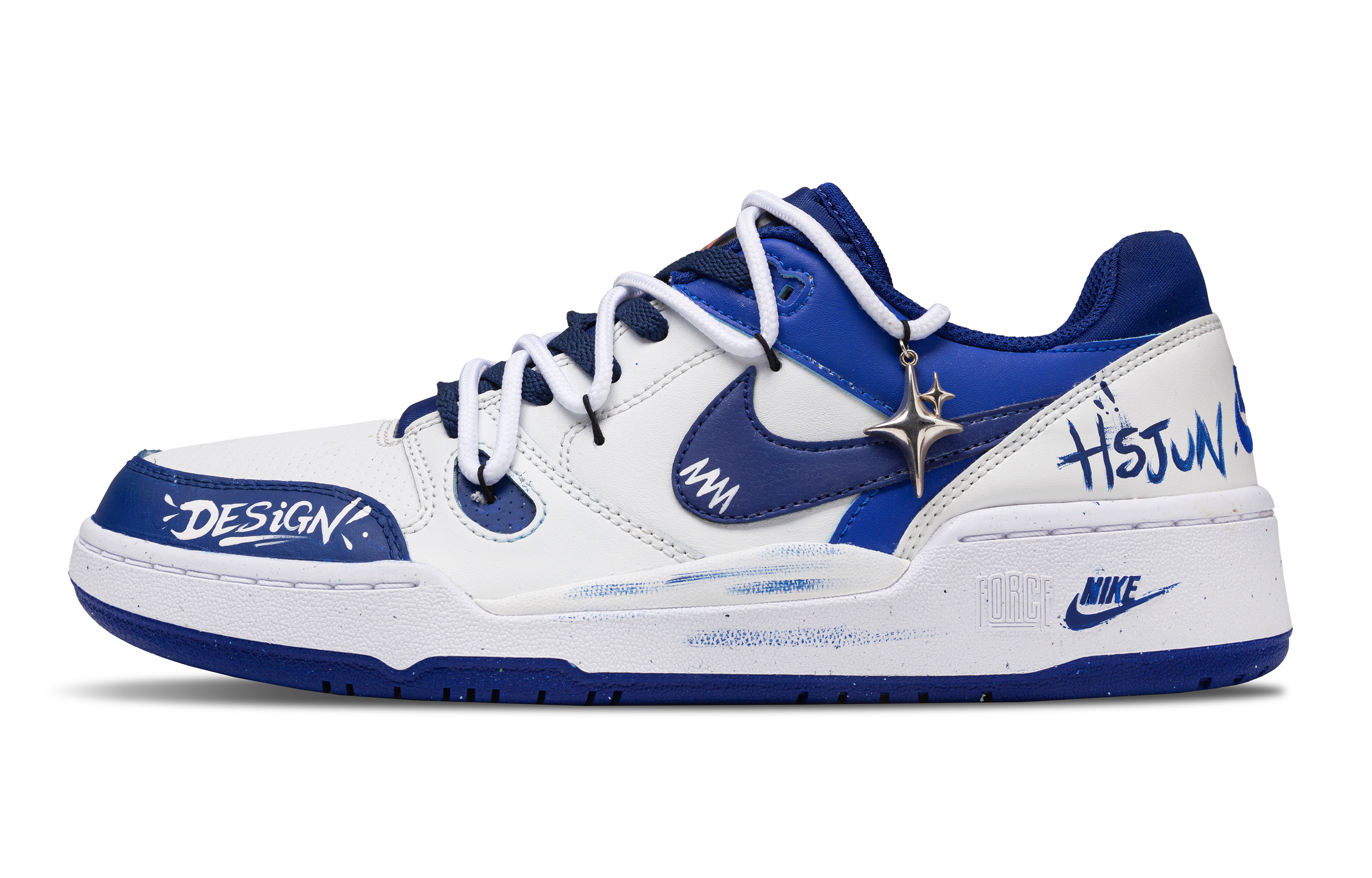 

Nike Износостойкие и легкие низкие кроссовки для скейтбординга Full Force Blue Seal, мужские, белые, синие