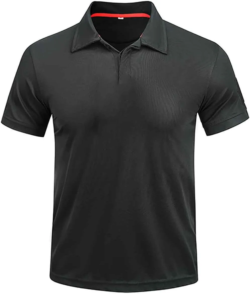 

Мужская футболка с коротким рукавом и воротником на пуговицах, breathable quick dry