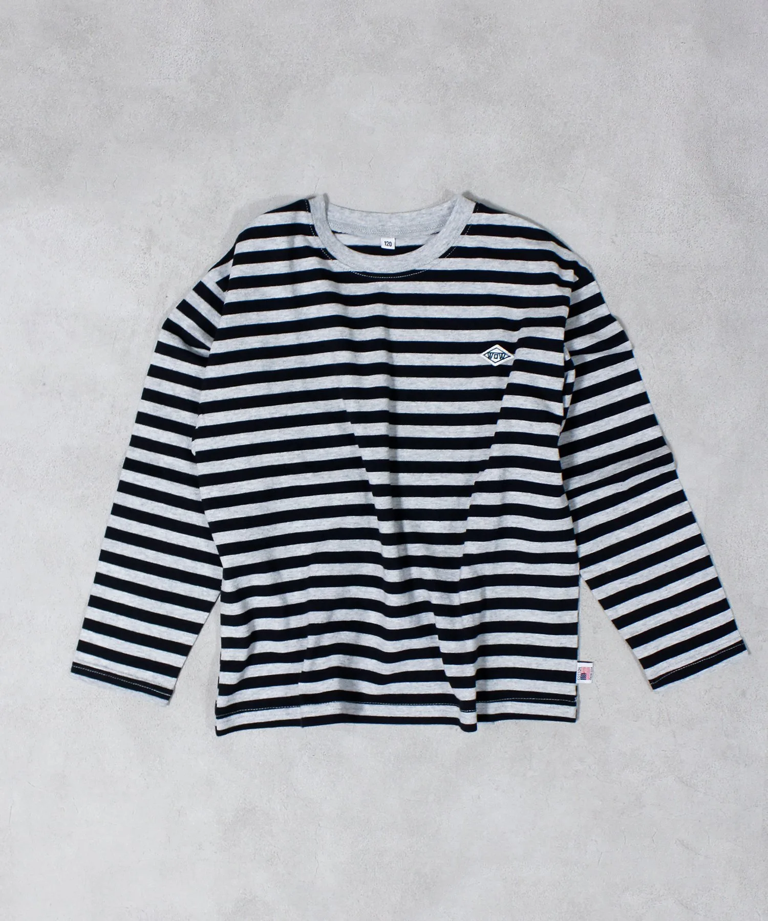 Футболка с длинным рукавом и нашивкой Mainichi Patch Border Lsp Wow!, Gray BD