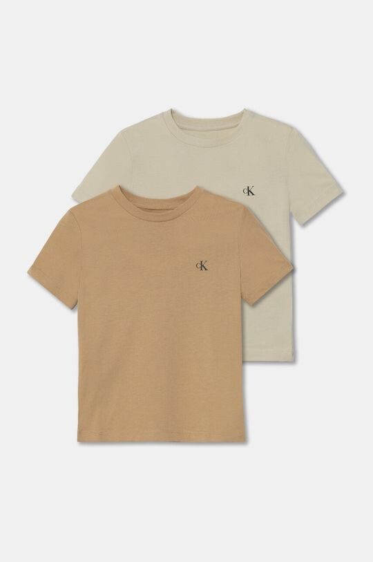 

Детские хлопковые футболки, 2 пары Calvin Klein Jeans, бежевый