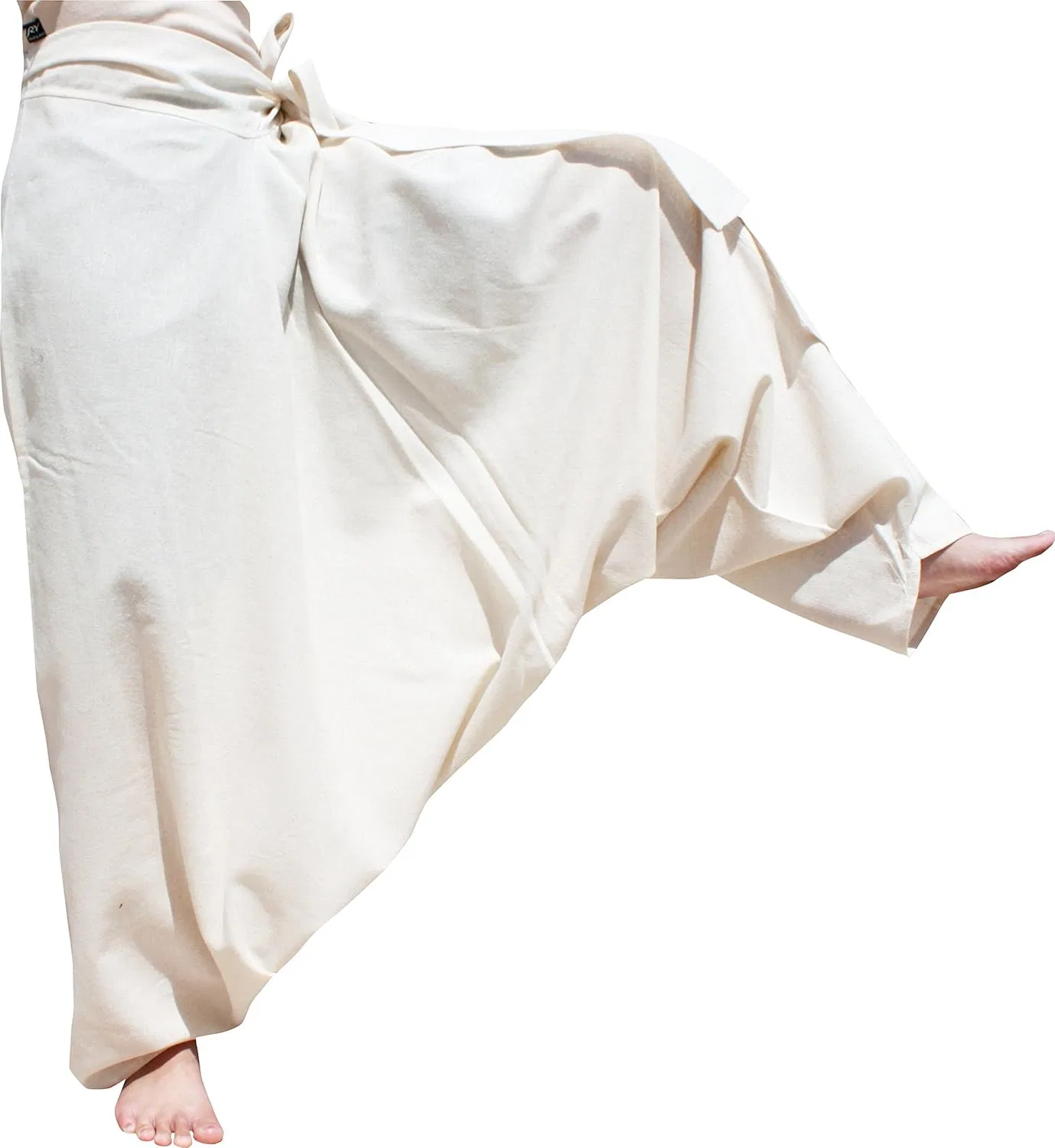 Брюки в стиле мао, хлопок, RaanPahMuang, Striped Cotton - Natural Cream — фото 3