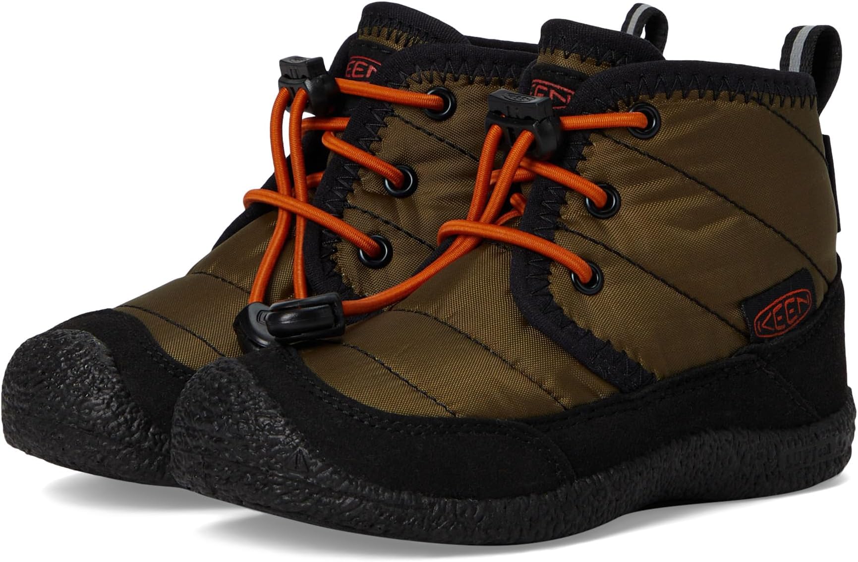 

Походная обувь KEEN Kids Howser 2 Quilted Mid Height Waterproof Comfy Durable, Dark Olive/Gold Flame