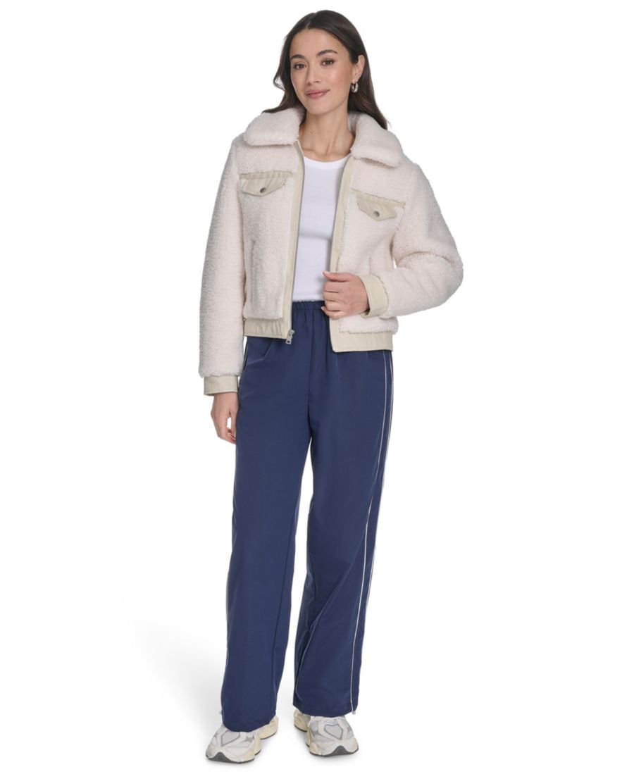 Женская куртка из искусственного меха на молнии Levi's, Cream — фото 4