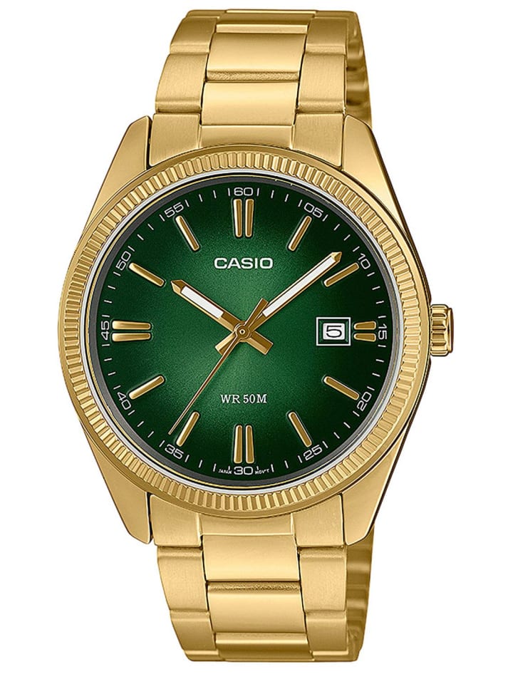 

Casio Наручные часы унисекс, классические, золотисто-зеленые