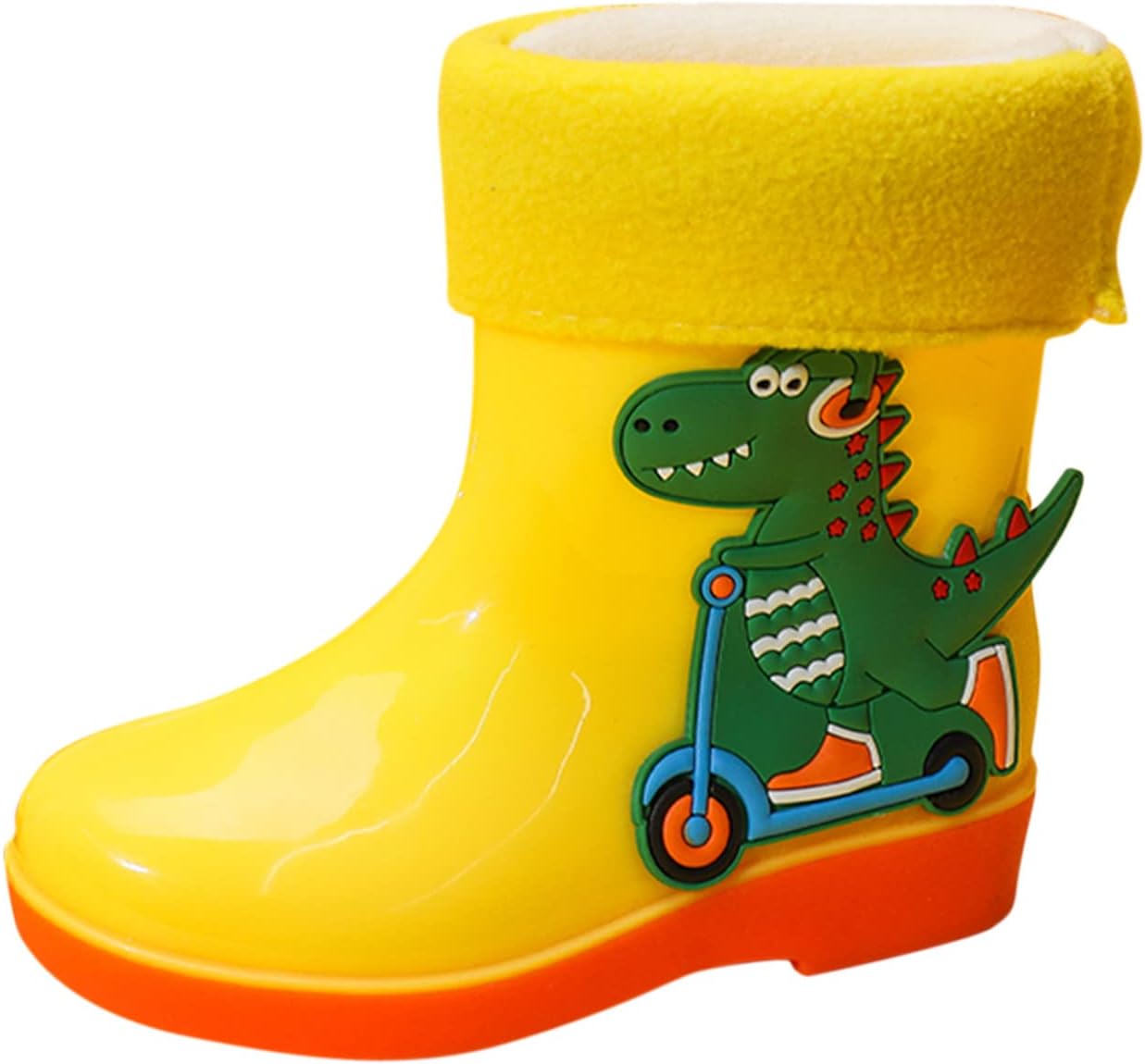 

Детские дождевые ботинки для девочек Мальчиков Малышей Водонепроницаемые резиновые Милые динозавры Грязевые резиновые ботинки Дождевые ботинки Ботинки для девочек Generic, желтый