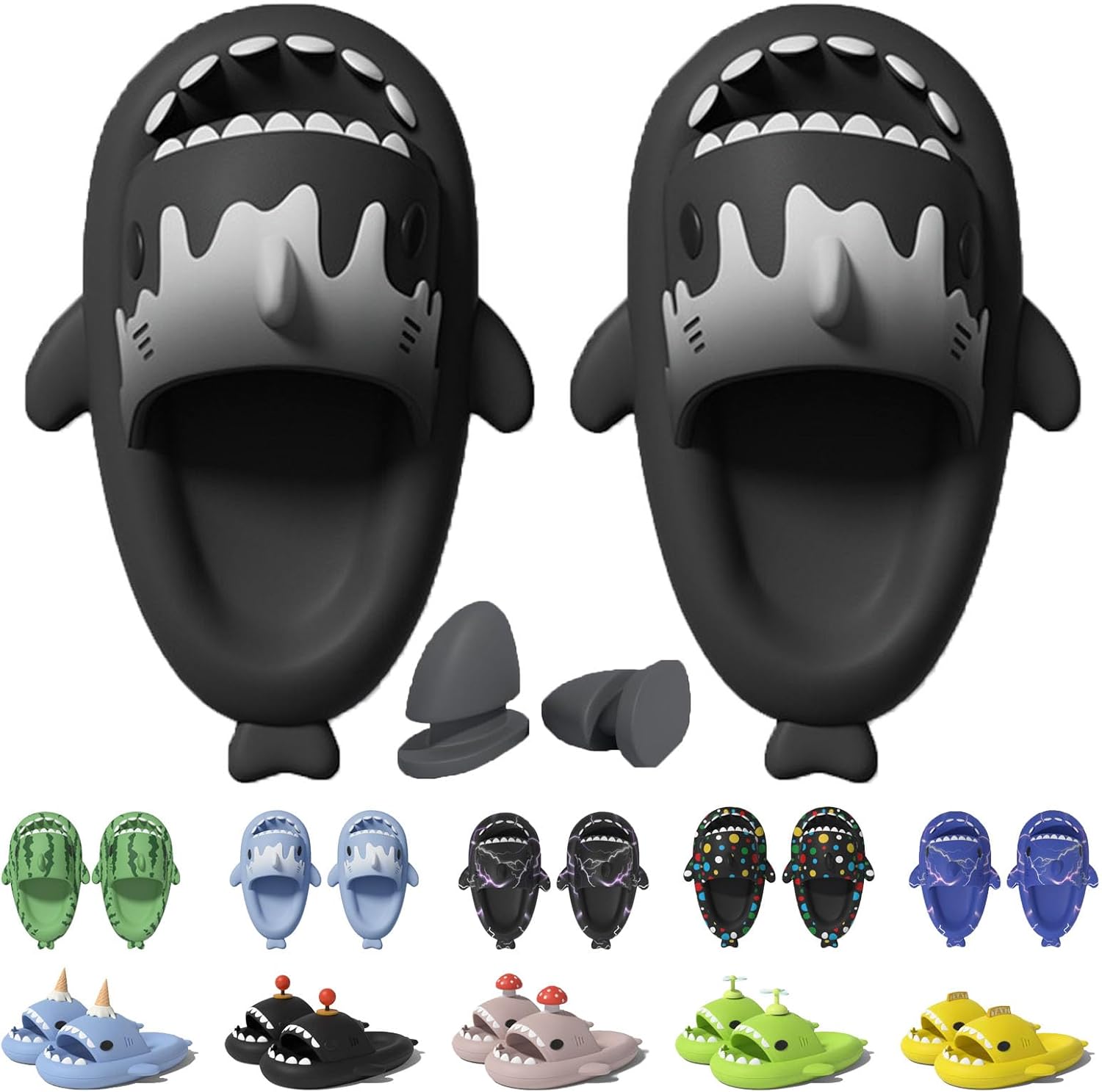 

Шлепанцы в форме акулы в рожке мороженого Jfxgjuv, черный