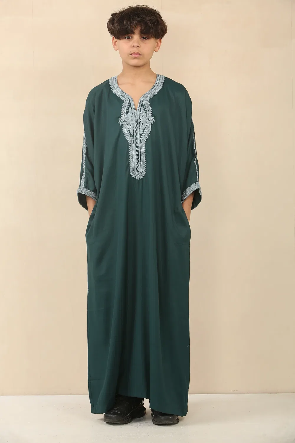 Arabic Thobes Детский зеленый марокканский халат для мальчиков Тобе Джубба Ид Джеллаба Гандура