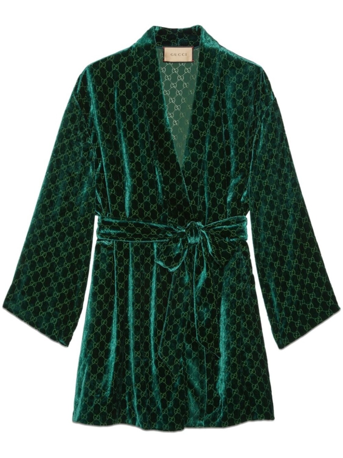 

Gucci бархатная рубашка с жаккардовым узором GG, зеленый
