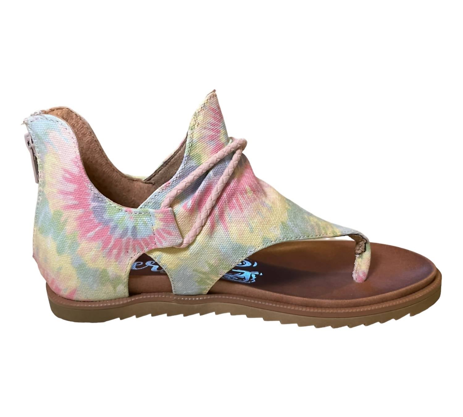 Женские сандалии Dusk в пастельных тонах с принтом тай-дай Very G, цвет pastel tie-dye