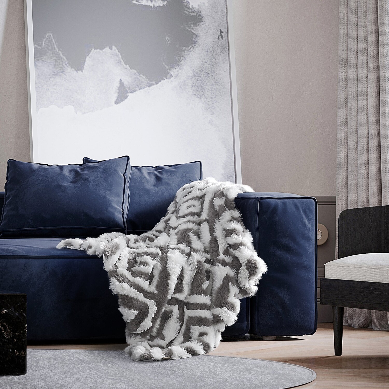 

Вязаный плед Inspired Home Ammar, цвет Grey