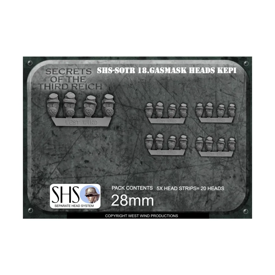 

Кепи времен Гражданской войны в США + головы противогаза, Secrets of the Third Reich 1949 - Separate Heads System (28mm)