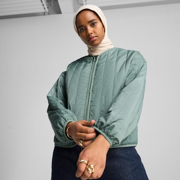 

Женская свободная двусторонняя куртка Puma Wardrobe Essentials, зеленый