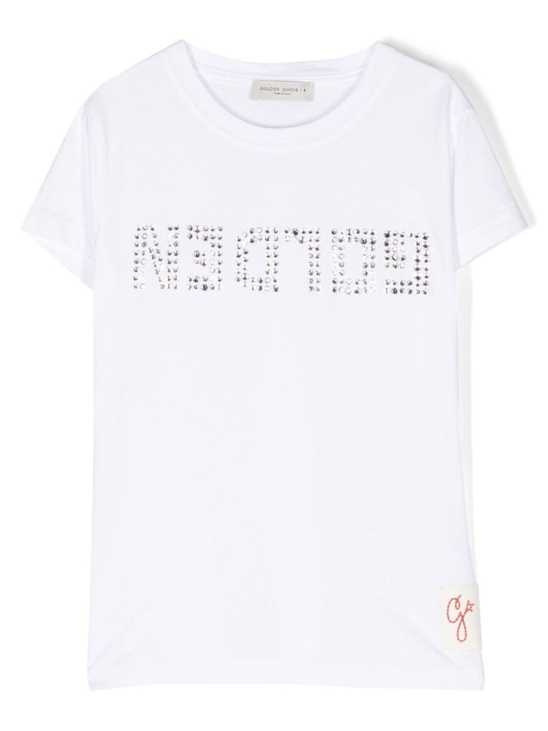 

Golden Goose Kids футболка с кристаллами, белый