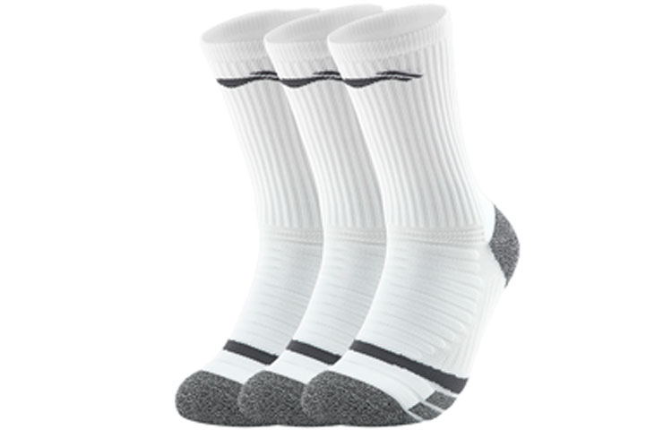 

ЛиНинг Носки Mid Calf Мужские Белые, 1 Комплект 3 Пары (Белый)