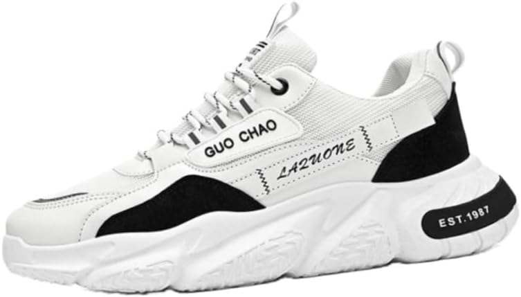 

Мужские кроссовки с толстой подошвой на шнуровке, повседневные спортивные, с средней подошвой из ЭВА, сетчатые, удобные для бега, подходят для школы Fusecottc, черный