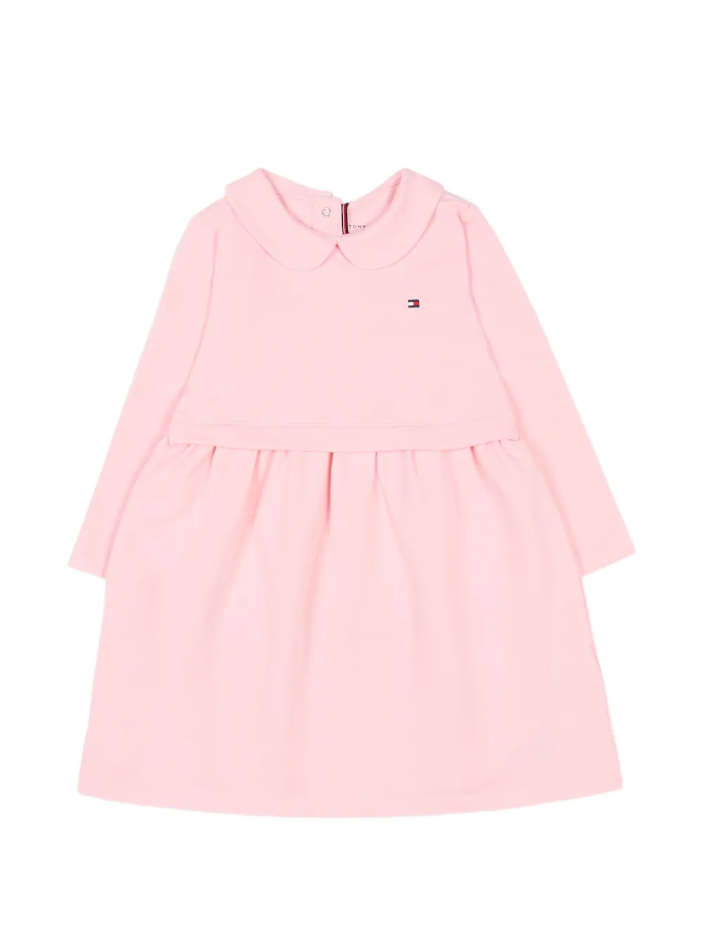 Платье с длинными рукавами и вышитым логотипом Tommy Hilfiger Junior, розовый