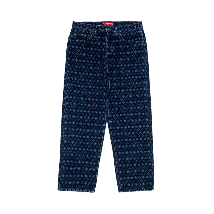 Джинсы Supreme Flocked Loose Fit Jean 'Blue'