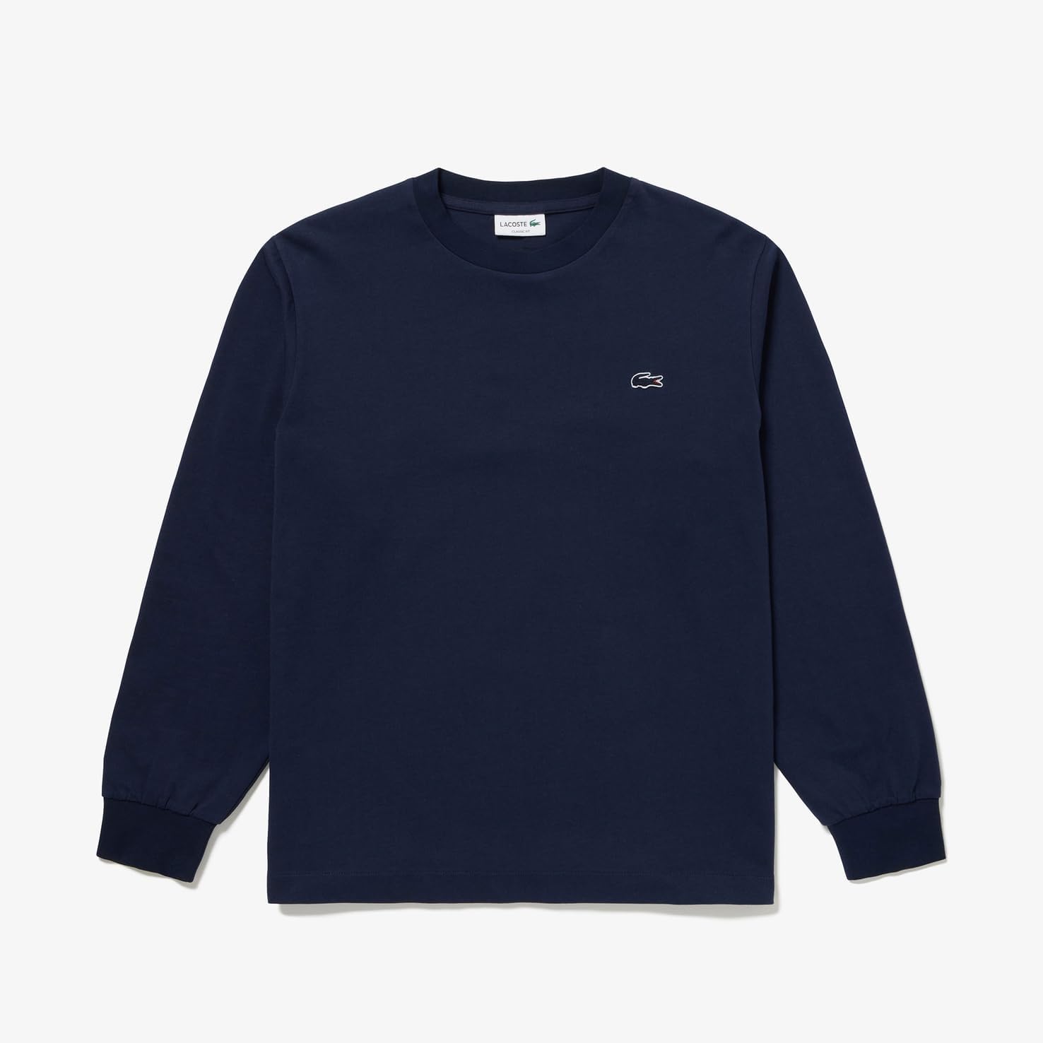 Официальная мужская базовая футболка с длинным рукавом LACOSTE, темно-синий — фото 4