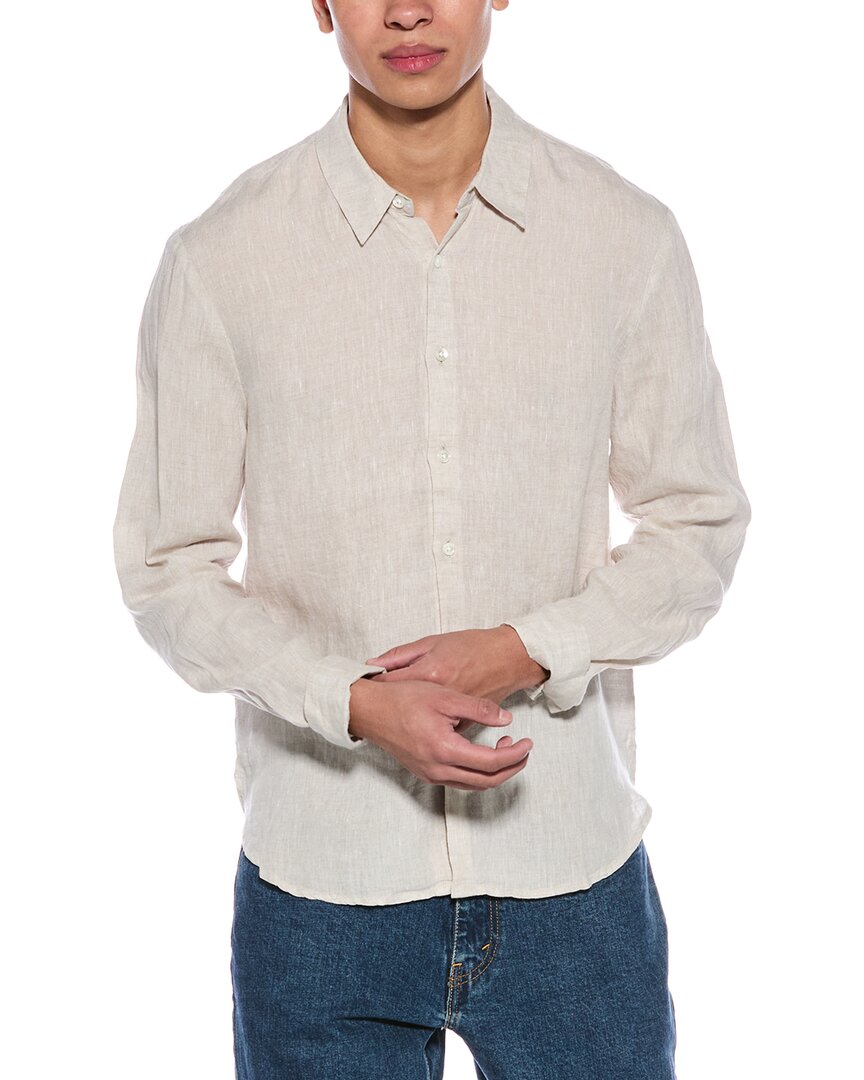 

Рубашка James Perse Slim Fit из льна, коричневый