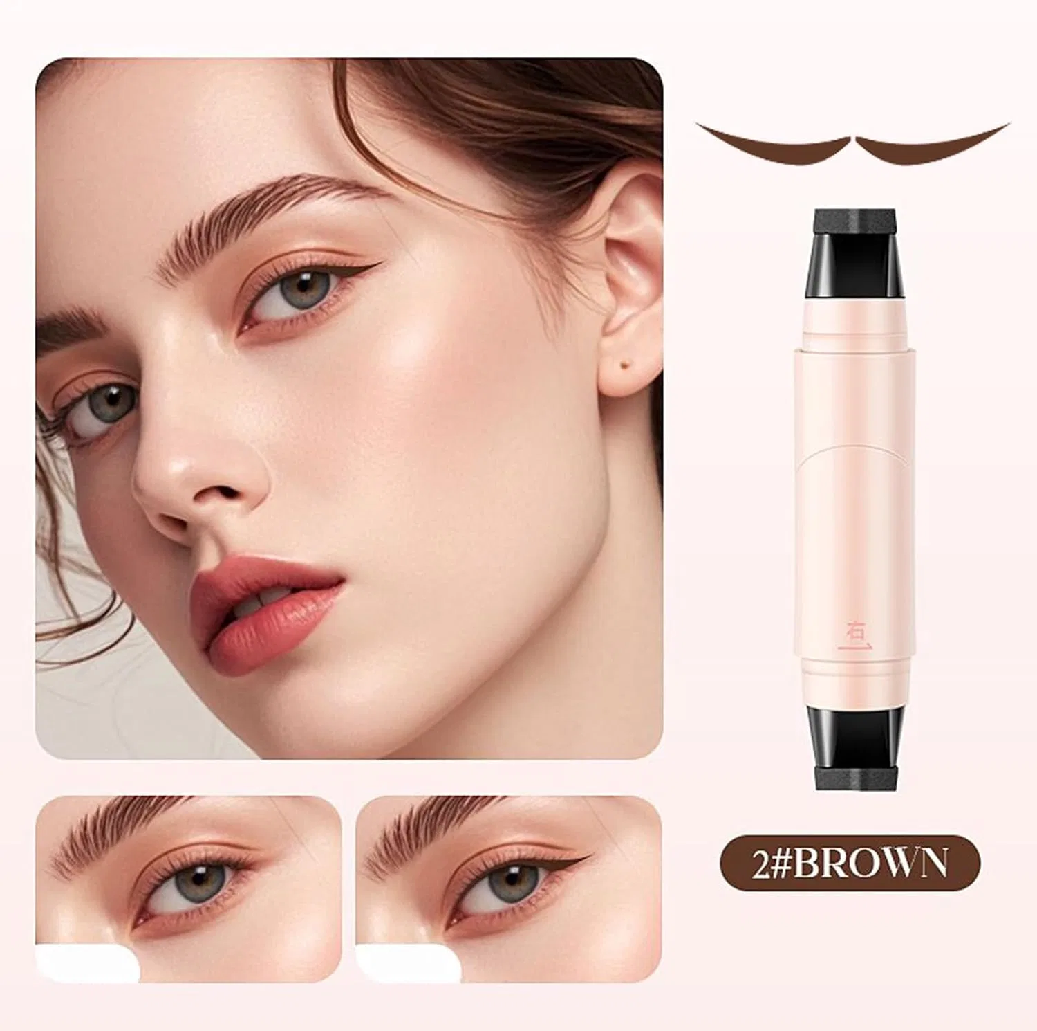Подводка для глаз Eyeliner Stamp с эффектом штампа, водостойкая, коричневая — фото 2