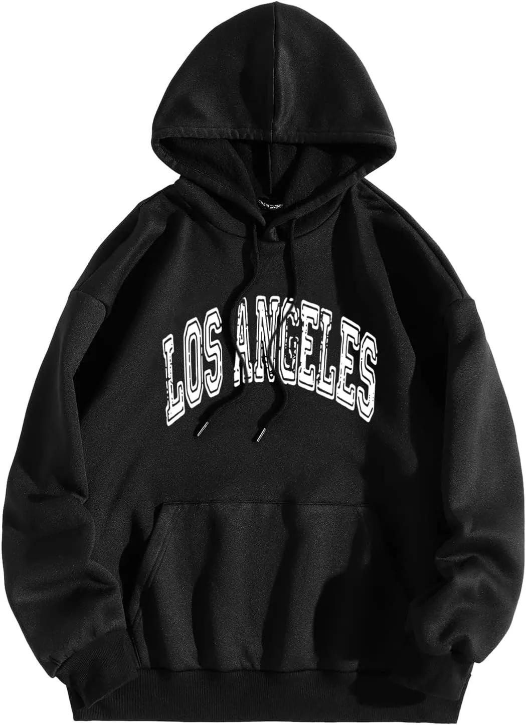 

Мужской лёгкий худи Los Angeles California с длинными рукавами и спущенным плечом