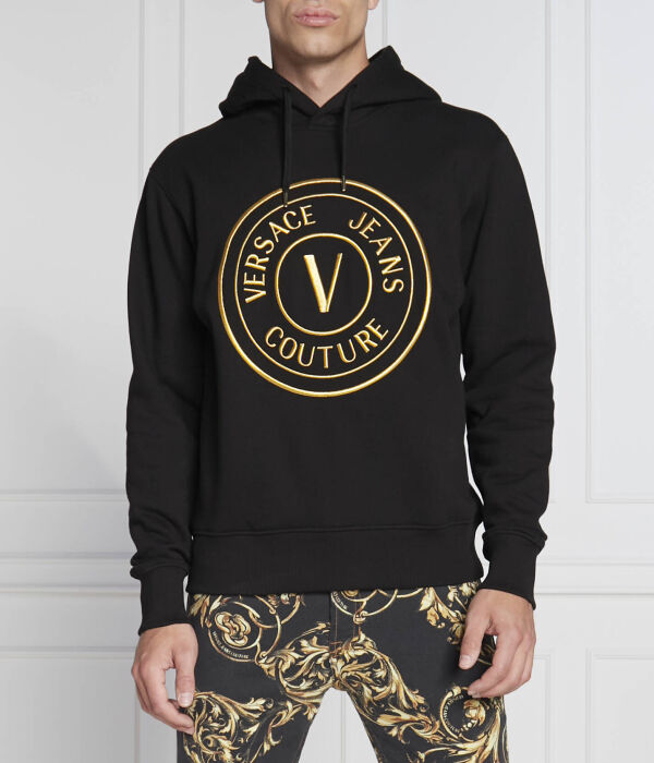 

Толстовка мужская Versace Jeans Couture с золотым принтом, черный
