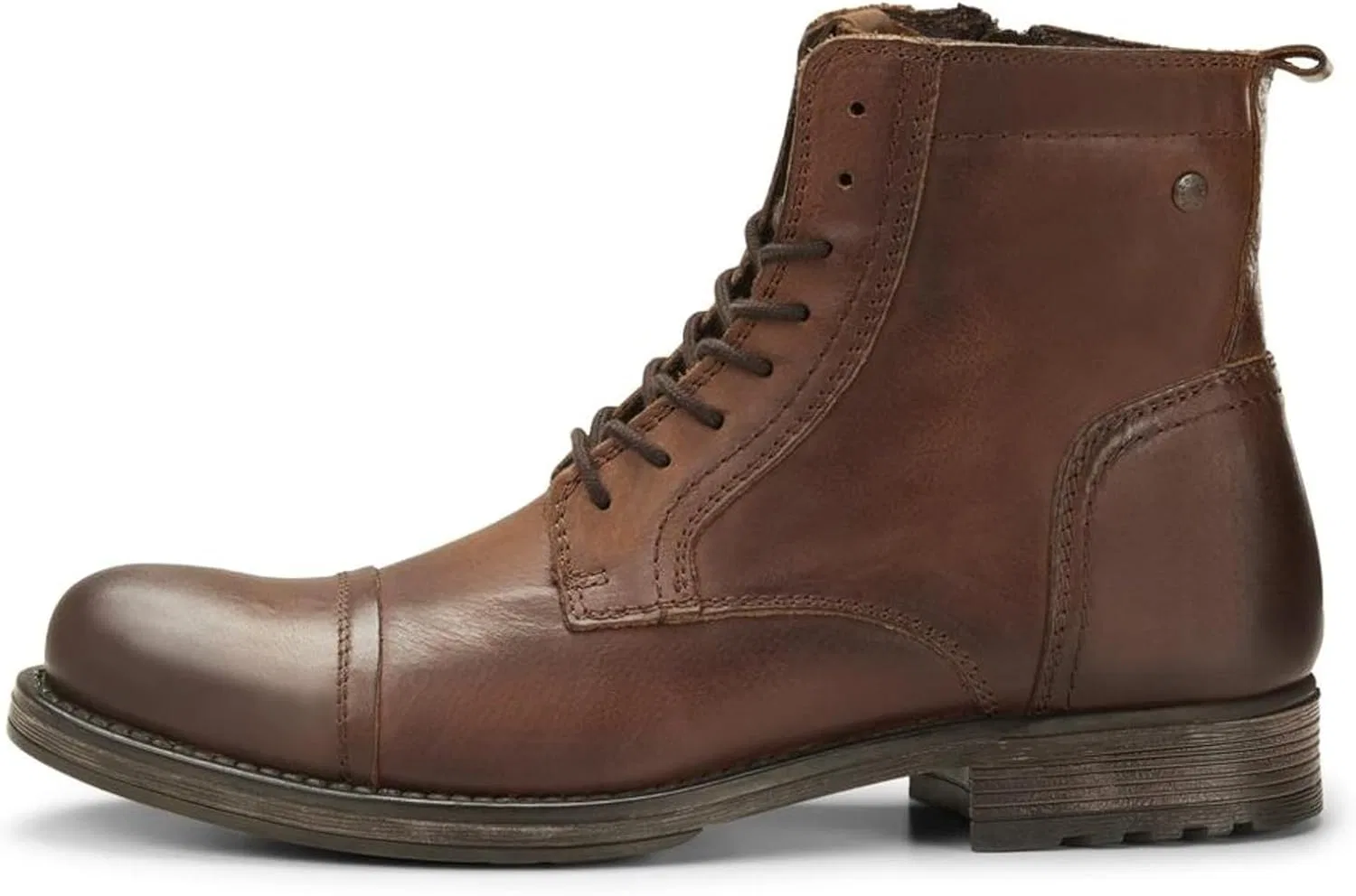 Мужские кожаные байкерские ботинки Jack & Jones Jfwrussel цвета коньяк, размер 19, Brown — фото 3