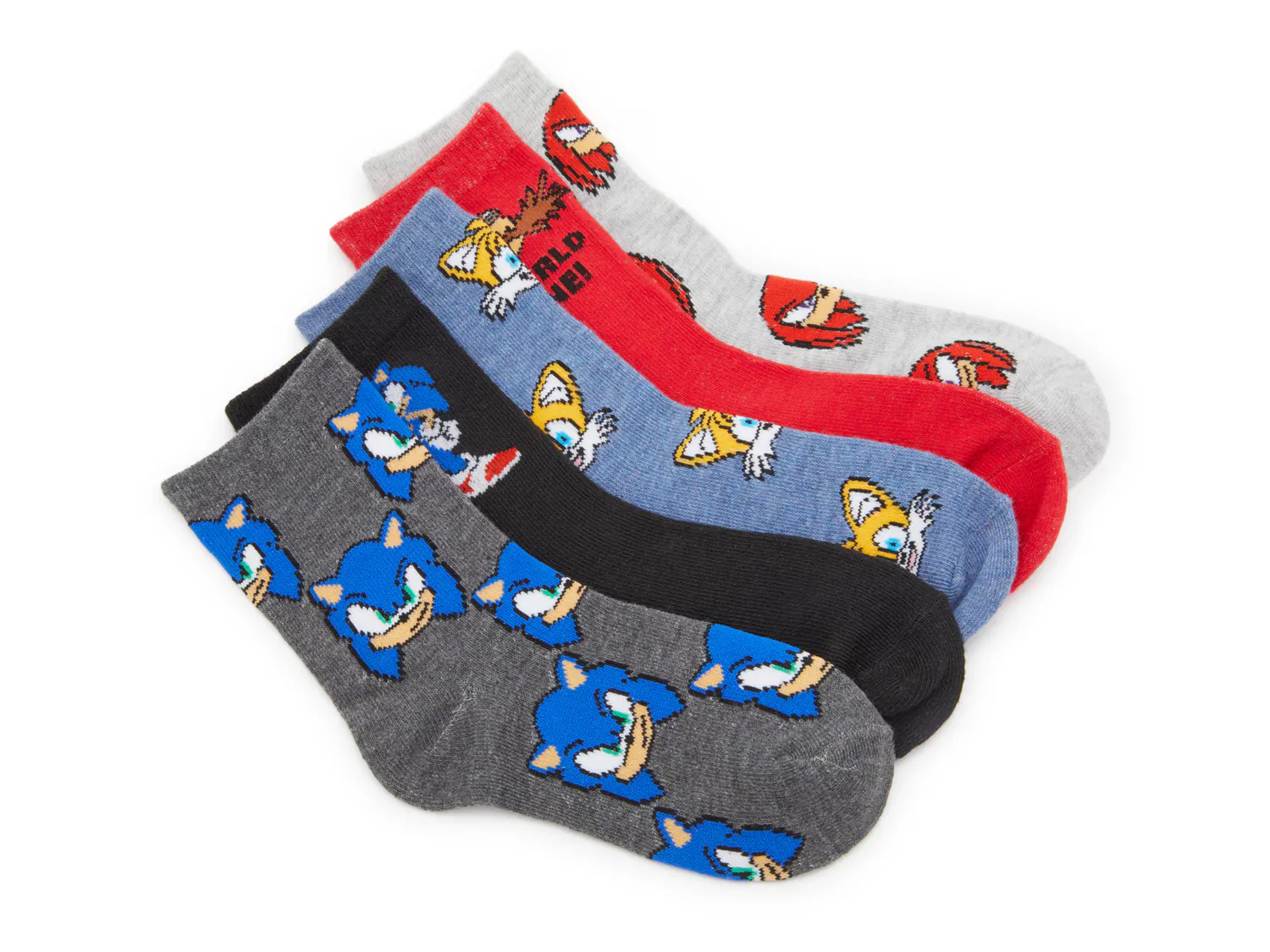 

Носки Sonic Kids' Crew Socks - 5 Pack High Point Design, синий/серый/красный