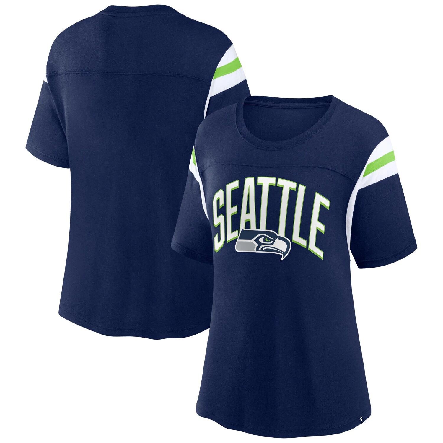 

Женская футболка с фирменным логотипом Fanatics College Seattle Seahawks Earned Stripes Fanatics