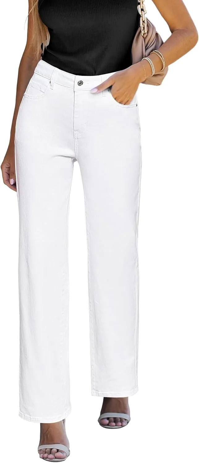 

Luvamia джинсы для женщин High Waisted, мешковатые прямые, стрейч