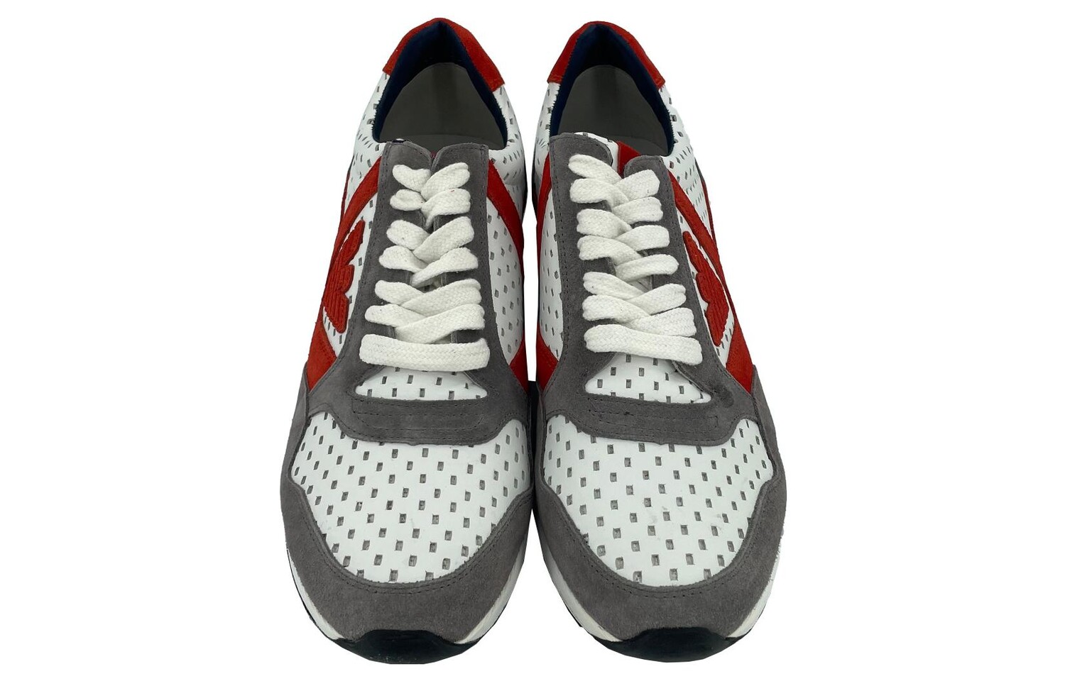 Кроссовки EMPORIO ARMANI Lifestyle Shoes Men Low-top Gray-red-white, белый