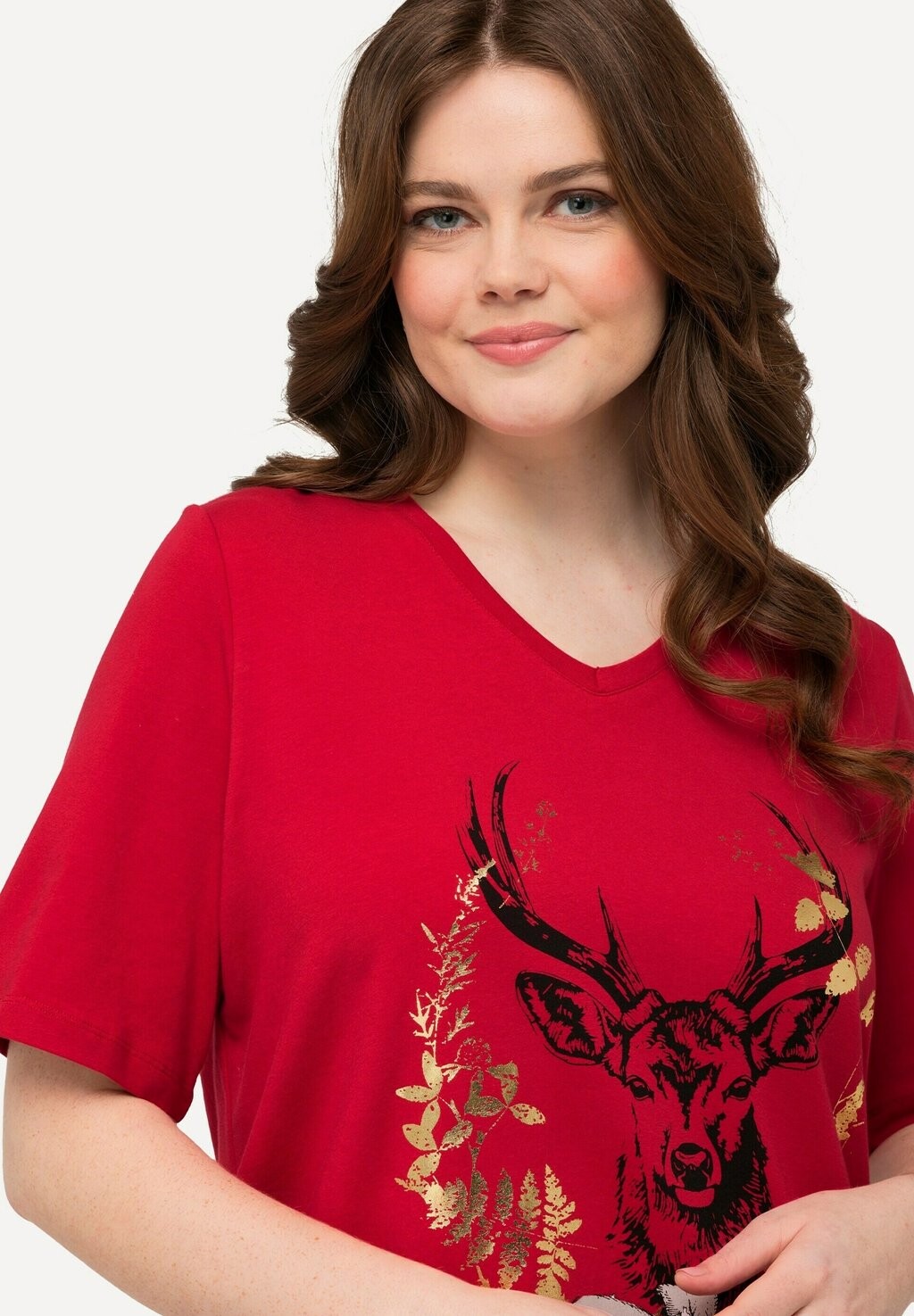 

Футболка с принтом DEER Ulla Popken, красный